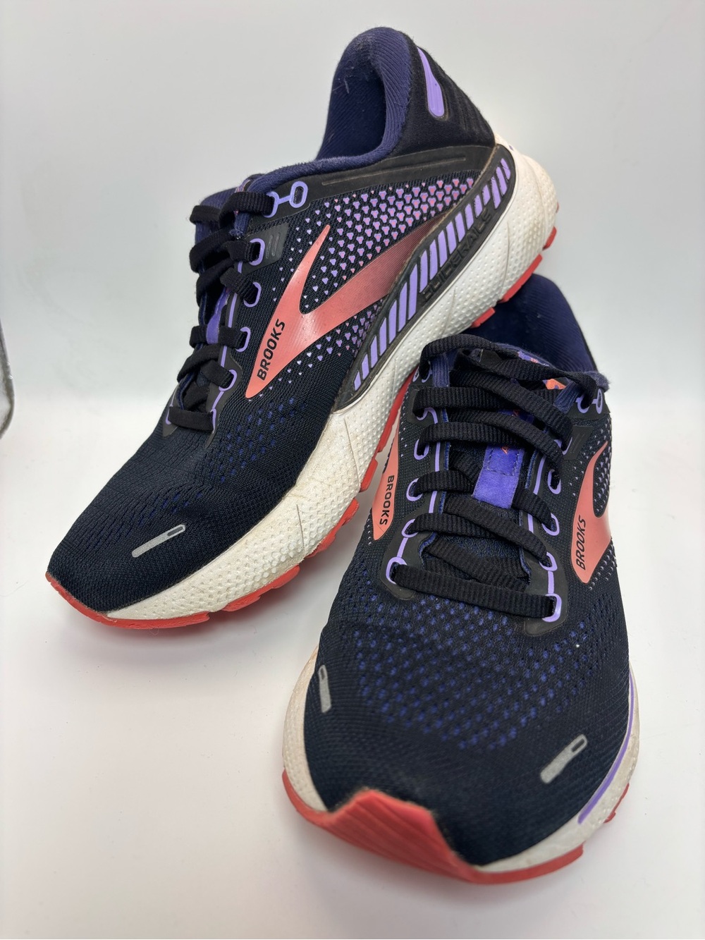 Brooks Women's Navy Running Shoes with Pink and Lavender Accents